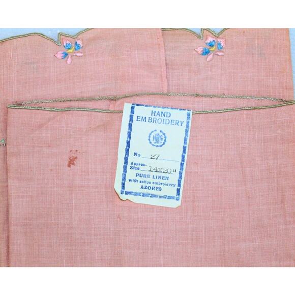 Vintage Linen Tea Towel Set 3 Cotton Floral Hand Embroidery 60's Cottagecore - Picture 3 of 12